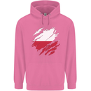 Torn Poland Flag Polish Day Football Childrens Kids Hoodie Azalea