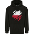 Torn Poland Flag Polish Day Football Childrens Kids Hoodie Black