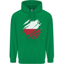 Torn Poland Flag Polish Day Football Childrens Kids Hoodie Irish Green