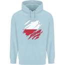 Torn Poland Flag Polish Day Football Childrens Kids Hoodie Light Blue