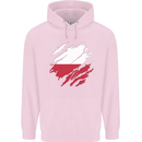 Torn Poland Flag Polish Day Football Childrens Kids Hoodie Light Pink