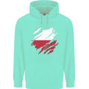 Torn Poland Flag Polish Day Football Childrens Kids Hoodie Peppermint