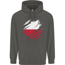Torn Poland Flag Polish Day Football Childrens Kids Hoodie Storm Grey
