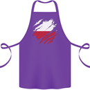 Torn Poland Flag Polish Day Football Cotton Apron 100% Organic Purple