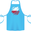 Torn Poland Flag Polish Day Football Cotton Apron 100% Organic Turquoise