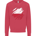 Torn Poland Flag Polish Day Football Kids Sweatshirt Jumper Heliconia