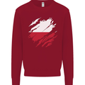 Torn Poland Flag Polish Day Football Kids Sweatshirt Jumper Red