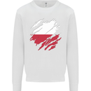 Torn Poland Flag Polish Day Football Kids Sweatshirt Jumper White