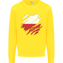 Torn Poland Flag Polish Day Football Kids Sweatshirt Jumper Yellow