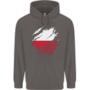 Torn Poland Flag Polish Day Football Mens 80% Cotton Hoodie Charcoal