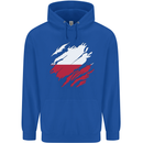 Torn Poland Flag Polish Day Football Mens 80% Cotton Hoodie Royal Blue