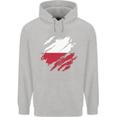 Torn Poland Flag Polish Day Football Mens 80% Cotton Hoodie Sports Grey