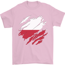 Torn Poland Flag Polish Day Football Mens T-Shirt 100% Cotton Light Pink