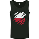 Torn Poland Flag Polish Day Football Mens Vest Tank Top Black
