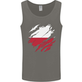 Torn Poland Flag Polish Day Football Mens Vest Tank Top Charcoal