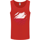 Torn Poland Flag Polish Day Football Mens Vest Tank Top Red