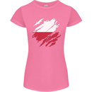 Torn Poland Flag Polish Day Football Womens Petite Cut T-Shirt Azalea