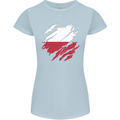 Torn Poland Flag Polish Day Football Womens Petite Cut T-Shirt Light Blue