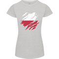 Torn Poland Flag Polish Day Football Womens Petite Cut T-Shirt Sports Grey
