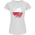 Torn Poland Flag Polish Day Football Womens Petite Cut T-Shirt White