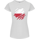 Torn Poland Flag Polish Day Football Womens Petite Cut T-Shirt White