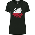 Torn Poland Flag Polish Day Football Womens Wider Cut T-Shirt Black