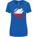 Torn Poland Flag Polish Day Football Womens Wider Cut T-Shirt Royal Blue