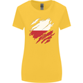 Torn Poland Flag Polish Day Football Womens Wider Cut T-Shirt Yellow