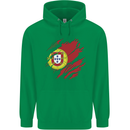 Torn Portugal Flag Portugese Day Football Childrens Kids Hoodie Irish Green