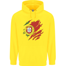 Torn Portugal Flag Portugese Day Football Childrens Kids Hoodie Yellow
