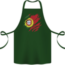 Torn Portugal Flag Portugese Day Football Cotton Apron 100% Organic Forest Green