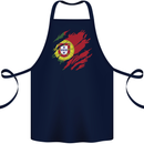 Torn Portugal Flag Portugese Day Football Cotton Apron 100% Organic Navy Blue