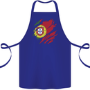 Torn Portugal Flag Portugese Day Football Cotton Apron 100% Organic Royal Blue