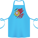 Torn Portugal Flag Portugese Day Football Cotton Apron 100% Organic Turquoise