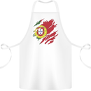 Torn Portugal Flag Portugese Day Football Cotton Apron 100% Organic White