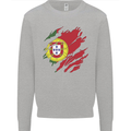 Torn Portugal Flag Portugese Day Football Kids Sweatshirt Jumper Sports Grey