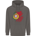 Torn Portugal Flag Portugese Day Football Mens 80% Cotton Hoodie Charcoal