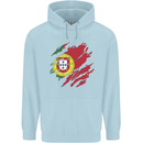 Torn Portugal Flag Portugese Day Football Mens 80% Cotton Hoodie Light Blue