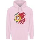 Torn Portugal Flag Portugese Day Football Mens 80% Cotton Hoodie Light Pink