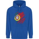 Torn Portugal Flag Portugese Day Football Mens 80% Cotton Hoodie Royal Blue