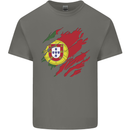 Torn Portugal Flag Portugese Day Football Mens Cotton T-Shirt Tee Top Charcoal