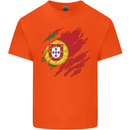 Torn Portugal Flag Portugese Day Football Mens Cotton T-Shirt Tee Top Orange