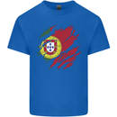 Torn Portugal Flag Portugese Day Football Mens Cotton T-Shirt Tee Top Royal Blue