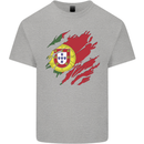 Torn Portugal Flag Portugese Day Football Mens Cotton T-Shirt Tee Top Sports Grey