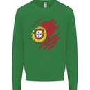 Torn Portugal Flag Portugese Day Football Mens Sweatshirt Jumper Irish Green