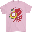 Torn Portugal Flag Portugese Day Football Mens T-Shirt 100% Cotton Light Pink
