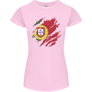 Torn Portugal Flag Portugese Day Football Womens Petite Cut T-Shirt Light Pink