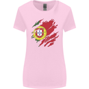 Torn Portugal Flag Portugese Day Football Womens Wider Cut T-Shirt Light Pink