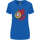 Torn Portugal Flag Portugese Day Football Womens Wider Cut T-Shirt Royal Blue
