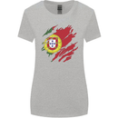 Torn Portugal Flag Portugese Day Football Womens Wider Cut T-Shirt Sports Grey